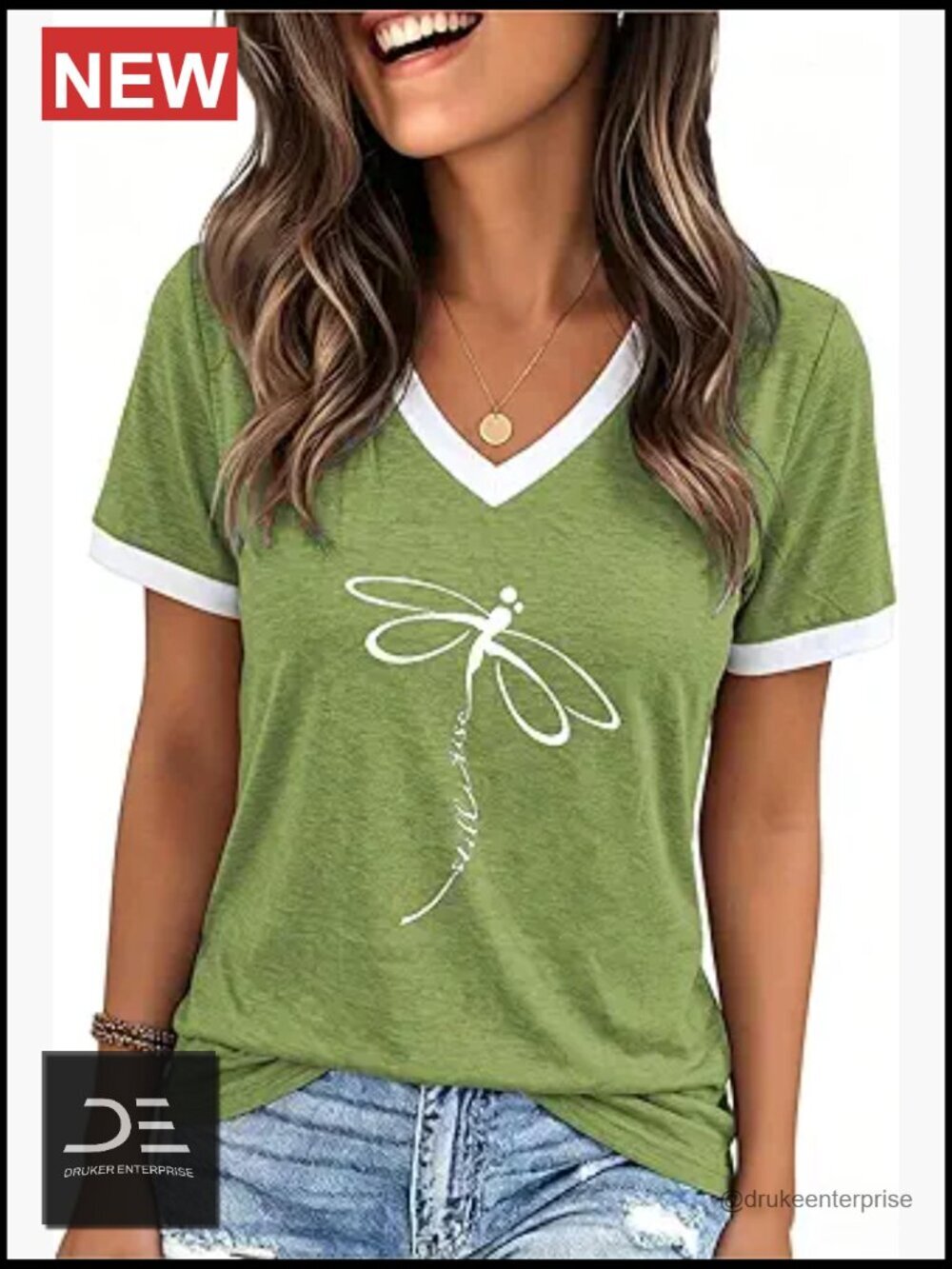 Vintage Floral V-Neck Graphic Tee Short Sleeve Casual Summer Top